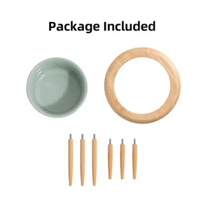 Shamitao mangkuk kucing keramik miring naik, makanan kucing dapat disesuaikan melindungi tulang belakang tengkuk anjing air hewan peliharaan - Product Image 6