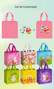 Bolsas <span class=keywords><strong>de</strong></span> Tela 22*23*11cm, Aceptan Logotipo Personalizado, Reutilizables, Laminadas, <span class=keywords><strong>de</strong></span> Tela No Tejida, para <span class=keywords><strong>Compras</strong></span>, con Diseño <span class=keywords><strong>de</strong></span> Conejito <span class=keywords><strong>de</strong></span> Pascua, para Regalos y Dulces - Product Image 4