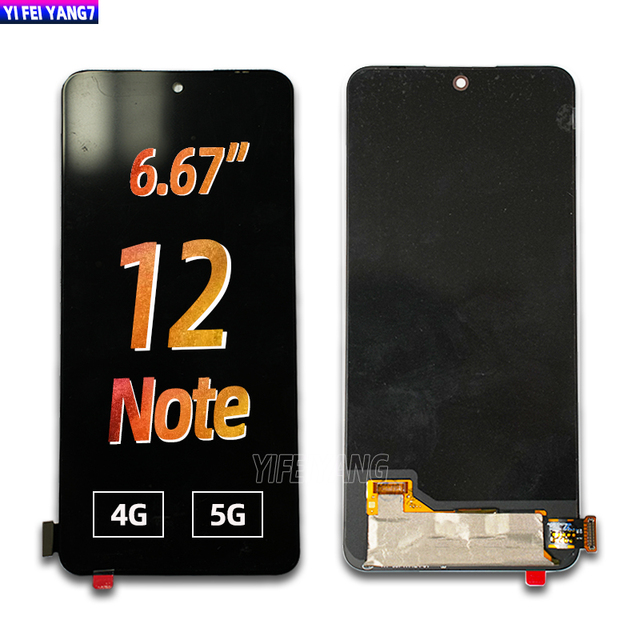 100% a OLED With Frame for Xiaomi Redmi Note 12 4G 5G Lcd 23021RAAEG 23021RAA2Y LCD Display Touch Screen Digitizer Assembly
