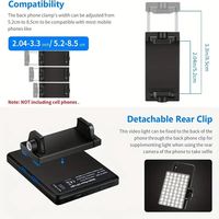 Lampe de poche LED rechargeable à température de couleur réglable 3000-7000K en alliage d'aluminium 5W, portable avec clip pour téléphone