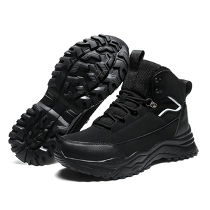 Botas de Nieve para Senderismo al Aire Libre de Talla Grande, Cálidas y Acolchadas, de Cuero Impermeable con Función Antideslizante, Duraderas y Resistentes - Product Image 3