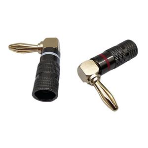 Conectores de Punta de Fábrica Grises de 4mm con Enchapado de Cobre y Oro, Tipo Banana con Curva en L y Carcasa de Aluminio de 90 Grados - Product Image 2