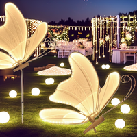 Accessoires de mariage, ailes de papillon en acier lumineuses, décoration suspendue au plafond, lustre de scène, décoration de mariage Valor TW0030