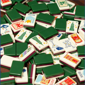 <span class=keywords><strong>Jeu</strong></span> de Mahjong Américain Personnalisé Grands Immeubles de New York, 160 Tuiles Acryliques, Coffret Cadeau de Luxe Thème Cocktail Martini de la Ville de New York - Product Image 2