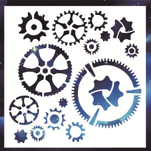 ลายฉลุนาฬิกาขนาดใหญ่ 60x60 ซม. แบบใช้ซ้ำได้ สำหรับวาดลายนาฬิกา  แม่แบบวาดลาย DIY สำหรับตกแต่งนาฬิกาสไตล์วินเทจ - Product Image 2