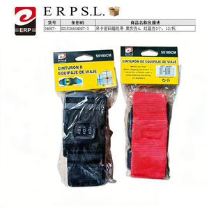 สายรัดกระเป๋าแบบรหัสล็อค Erpsl ขนาด 5x180 ซม. สายรัดนิรภัยสำหรับเดินทาง สีผสม 12 ชิ้นต่อกล่อง - Product Image 3