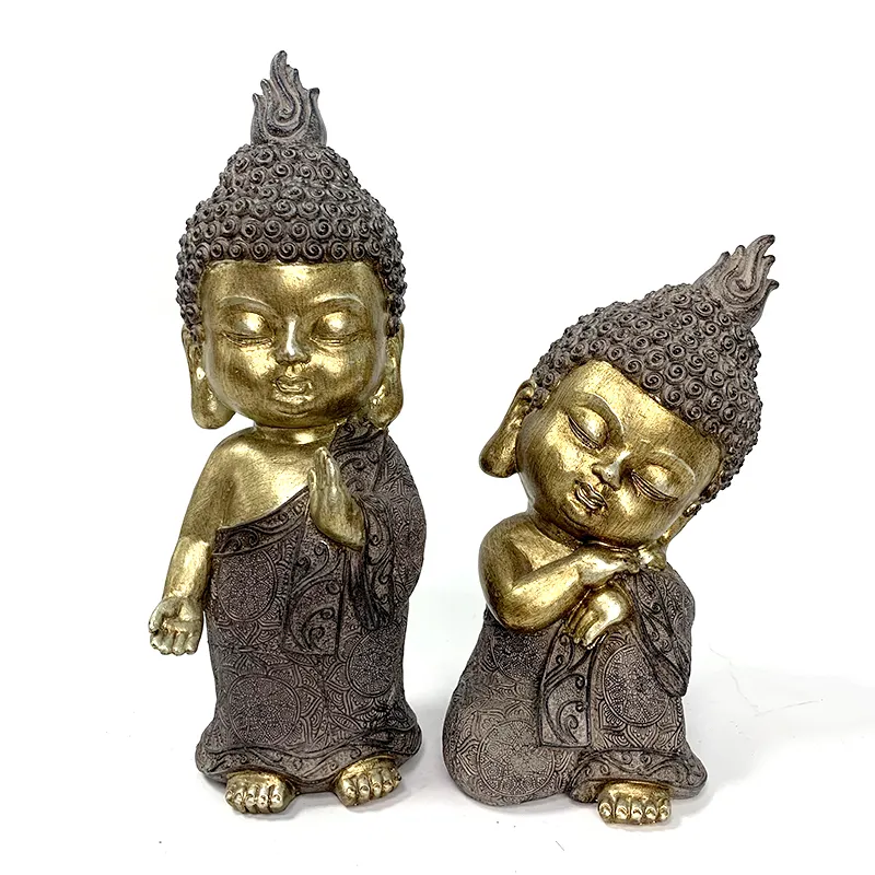 Cute Small Buddha StatueAdorable Monk Figurine Tathagata, India Yoga Mandala Sculptures, Decoration for Office, Bedroom