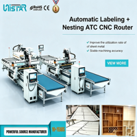 Router CNC para Madera con Cambio Automático de Herramienta, Carga y Descarga Automáticas, Etiquetado y Perforación para Fabricación de Muebles y Paneles