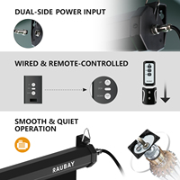 RAUBAY Layar Hitam Motorized Pull Down - 78.7" x 86.6" Latar Belakang Lipat yang Dapat Dipasang di Dinding untuk Produksi Konten Profesional