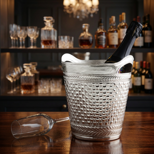 Accessoires de bar et refroidisseur à vin en métal plaqué argent de luxe - Product Image 2