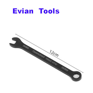 Clé à molette combinée <span class=keywords><strong>Evian</strong></span> en acier trempé finition oxyde noir 12/13/16/17 mm pour atelier de réparation - Product Image 1