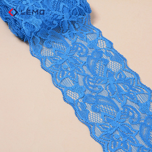 Tissu en dentelle africaine, tissu en dentelle brodée, tissu jacquard à motifs floraux, tricoté élastique pour robes de mariée et sous-vêtements - Product Image 4