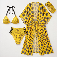 2027 OEM Personnalisé Ensemble de bikini 3 pièces imprimé ajouré pour le lundi du carnaval, Vente en gros, Maillot de bain Miami Caraïbes Jouvert pour Femme