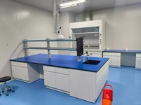 Table de laboratoire électronique ESD moderne en résine époxy métallique bleue avec siège pour ordinateur pour usage scolaire