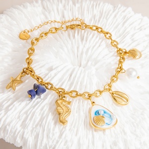 Waterproof Handmade 316L Stainless Steel Bracelet Pendant for Women 18K Gold Color Electroplated Trendy <b>Charm</b> Bracelets - Product Image 1