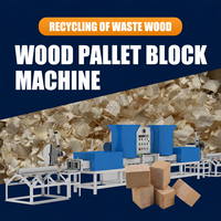 Machine industrielle de fabrication de blocs de palettes en bois avec moteur de découpe automatique, commande CNC, certifiée CE, puissance 53 kW