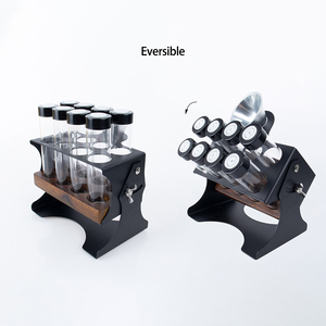Ensemble de 8 tubes de stockage de grains de café en verre transparent de 20 g, avec valve, support métallique, hermétique - Product Image 2