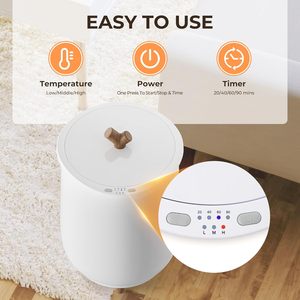 Calentador de Toallas Euhomy, Cubo de Plástico de 20L para Calentar Agua, Uso en Baños y Spas, con Patas de Madera y Tapa, Calentador de Bolsas de Agua Caliente, Calentador de Toallas de Plástico - Product Image 5