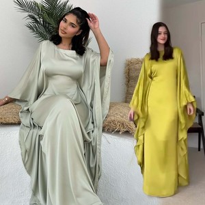 ชารุต ขายส่ง ชุดอาบายะแบบเรียบหรูสไตล์ตุรกี แขนทรงปีกค้างคาว ผ้าซาตินหรูหรา สไตล์ดูไบ สำหรับผู้หญิงมุสลิม ปี 2025 - Product Image 1