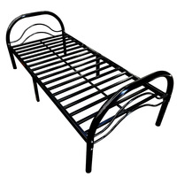 Lit simple en fer OEM/ODM, design moderne et simple, démontable, pour dortoir, location, chantier de construction