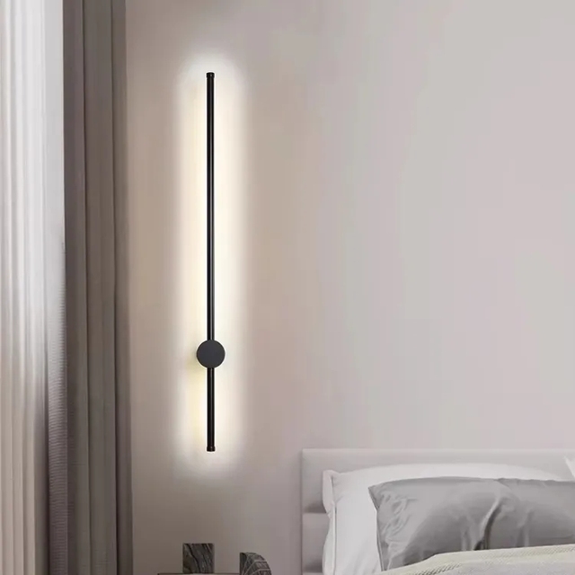 Simple Sticker Shape 12W LED Wall Light Aluminum Matt Black Warm White Modern Living Room Wall Lamp