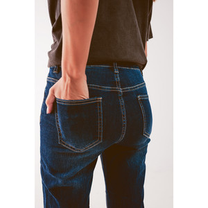 Jeans cropped a zampa d'elefante in lavaggio medio - Product Image 5