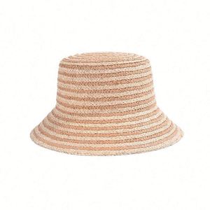 Nouveau Chapeau de Soleil d'Été 2025 pour Femme, Design Bicolore, en Paille de Raphia, Style Bob, Idéal Plage et Extérieur - Product Image 5