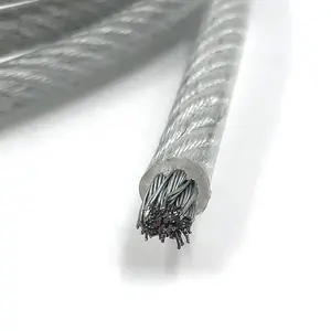 उच्च गुणवत्ता स्पष्ट प्लास्टिक कोटिंग के साथ 7x19 स्टील के तार रस्सी