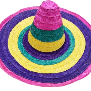 Sombrero Mexicano de Mariachi a Rayas Coloridas, Sombrero de Paja Vietnamita de Ala Ancha con Patrones Tradicionales para Eventos Culturales - Product Image 4