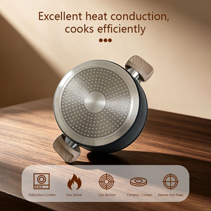 Cacerola Antiadherente de <span class=keywords><strong>Aluminio</strong></span> de Gran Capacidad de 28 cm con Asa de Baquelita, Resistente al Calor, Compatible con Inducción, Diseño Europeo - Product Image 6