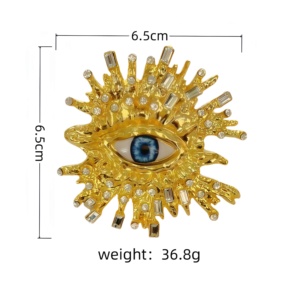 Anillos de Moda con Ojos Malvados Grandes y Circonitas, Chapados en Oro de 18K, Resistentes al Deslustre, Juego de Anillos de Lujo para Mujer - Product Image 5