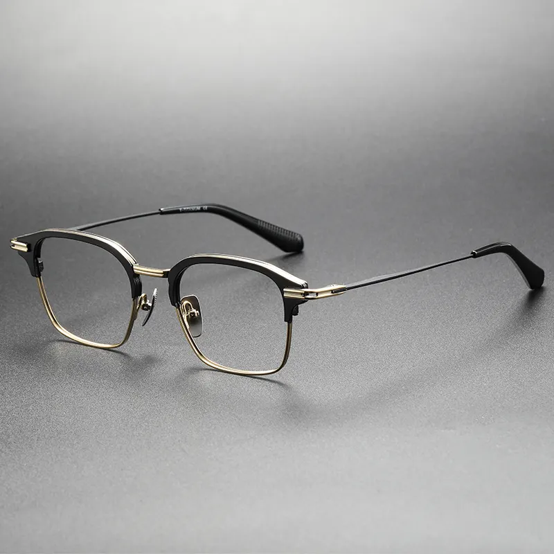 แว่นตากรอบออพติคอลไทเทเนียมกรอบแว่นตาวินเทจของแท้ YD-DTX142โลโก้ออกแบบได้ตามต้องการ