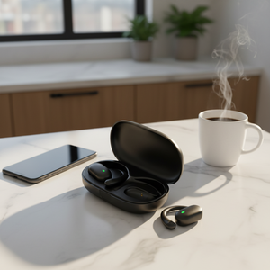 Open Ear Wireless <strong>Earbuds</strong> with Adjustable Ear Hooks Electroplated Cover Clear Call Smart Car Headphones - Product Image 3