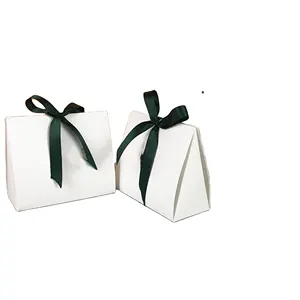 Emballage alimentaire boîte à bonbons cadeau de mariage pour invité boîte d'emballage en or avec ruban pour chocolat petites boîtes de faveur de mariage