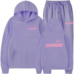 Sweat-shirts à capuche pour femmes de qualité supérieure, ensembles streetwear, logo personnalisé, ensemble blanc pour hommes - Product Image 6