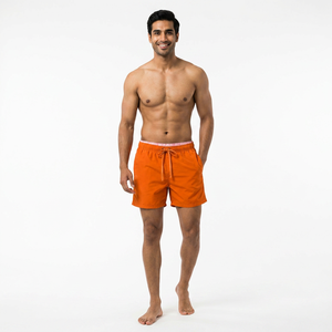 Pantalones Cortos de Verano 2026 al por Mayor, de Color Sólido, 100% Algodón, para Hombre, con Cordón, Casuales, Tipo Bermuda, Coloridos, Lisos, Envío DDP - Product Image 1