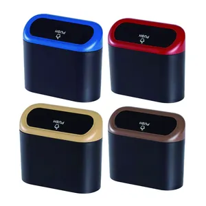 2023 Mini Waterproof Auto Dustbin Garbage Organizer Container Bin Car Trash Can with Lid One Roll Plastic Trash Bag for Car