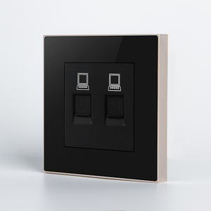 18e Toma de Interfaz de Ordenador Universal de 2 Puertos Toma de pared para hotel Toma de plástico para cable de red doble - Product Image 3