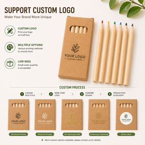 Juego de 6 Mini Lápices de Colores en Caja de Papel Kraft, Lápices de Colores de Madera No Tóxicos para Niños - Ideal para Escuelas y Viajes - Product Image 4