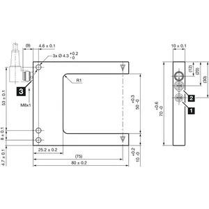 Barrière lumineuse laser Di-Soric OGUL051G3-T3, 10-30VDC, IP67, connecteur M8, sortie Push-Pull, fabriqué en Allemagne - Product Image 2
