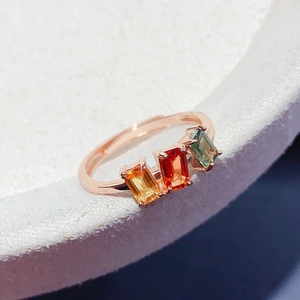 Bague en argent 925 avec pierre précieuse tanzanite et opale, sertie à griffes, bijoux fins pour tous les jours - Product Image 3