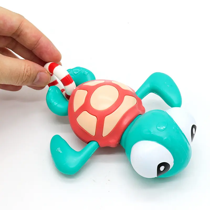 Turtle Clockwork Mainan Karton Musim Panas Berenang Garis Tarik Hewan Bak Mandi Kolam Air Bermain Mandi Anak Mainan Mesin Jam