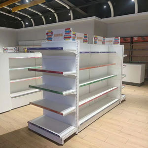 Estanterías de Góndola Metálicas de Doble Cara para Supermercado, Resistentes, Personalizadas de Fábrica, para Minimercado - Product Image 1