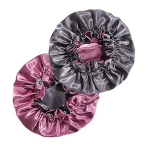 Hot Selaing Doble capa con volantes Satén Custom Bonnets De Douche Personnalisés Parent Child Hair Bonnet Bulk - Product Image 6