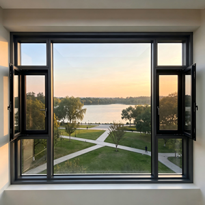 Deioux Best Selling Anodized Aluminum <b>Swing</b> Opening Casement Window with Double Glazing for Energy Saving Project - Product Image 1