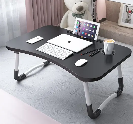 Ajustable plegable simple portátil mdf de pie vuelta estudio escritorios de computadoras moderno plegable por oficina de mesa portátil para la cama