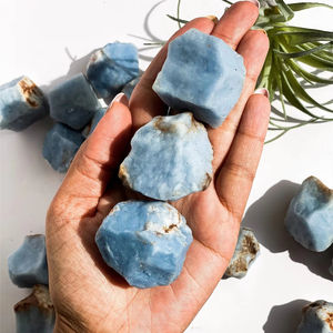 Pierre brute d'angélite naturelle en gros, cristal de guérison non poli, spécimen minéral en vrac pour le Reiki et la décoration intérieure - Product Image 6