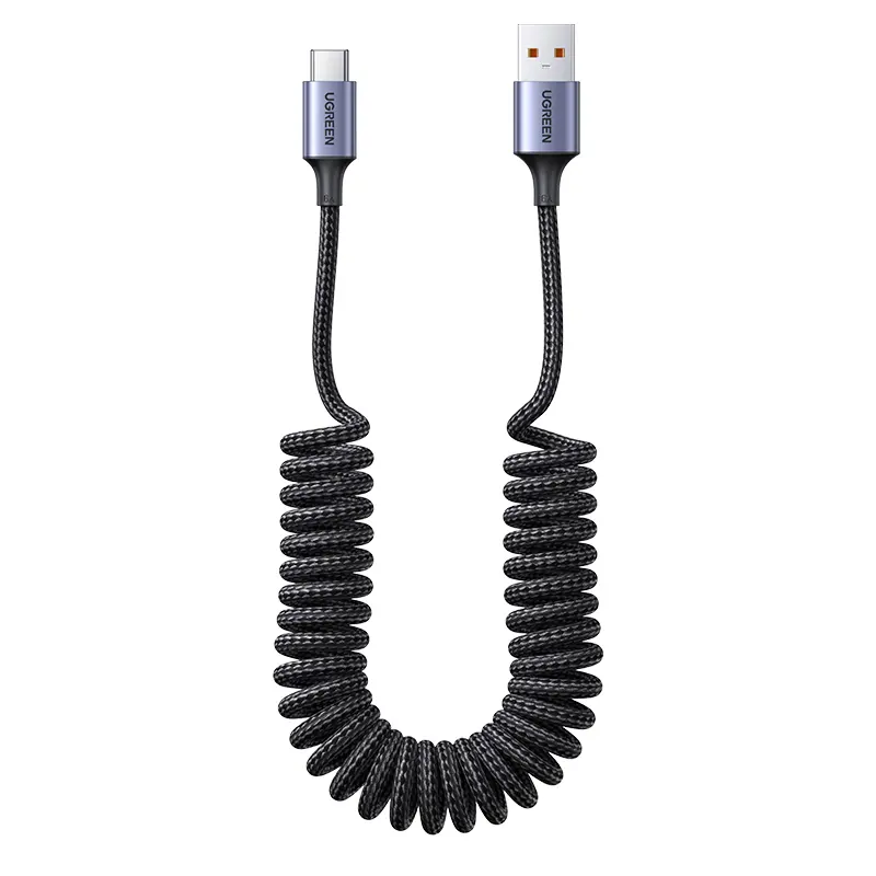 UGREEN-Ressorts de câble USB de type C, design extensible, câble USB A vers USB C, charge rapide 6A pour Huawei Honor Xiaomi
