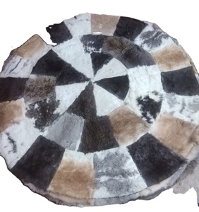 Tapis en fourrure de lapin véritable fait main de qualité supérieure moderne pour chambre à coucher et chambre d'enfants décoration d'entrée et d'hôtel tapis et ensembles - Product Image 5