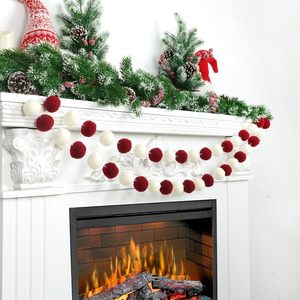 Guirlande de boules de Noël en velours neutre, ornements suspendus pour table, cheminée et escalier - Product Image 3